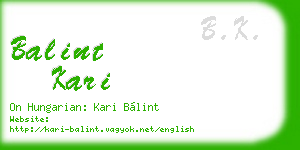 balint kari business card